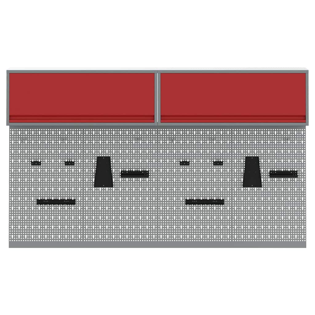 Gereedschapskast set met plank 6 pcs Rood Gepoedercoat staal is nu te koop bij PeponiXL, paradijselijk wonen!