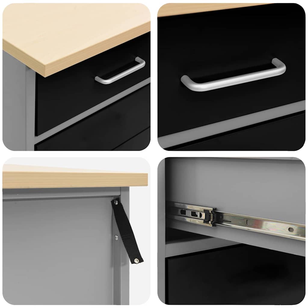 Werkkast set met lade met plank met opslag met slot 5 pcs Zwart is nu te koop bij PeponiXL, paradijselijk wonen!