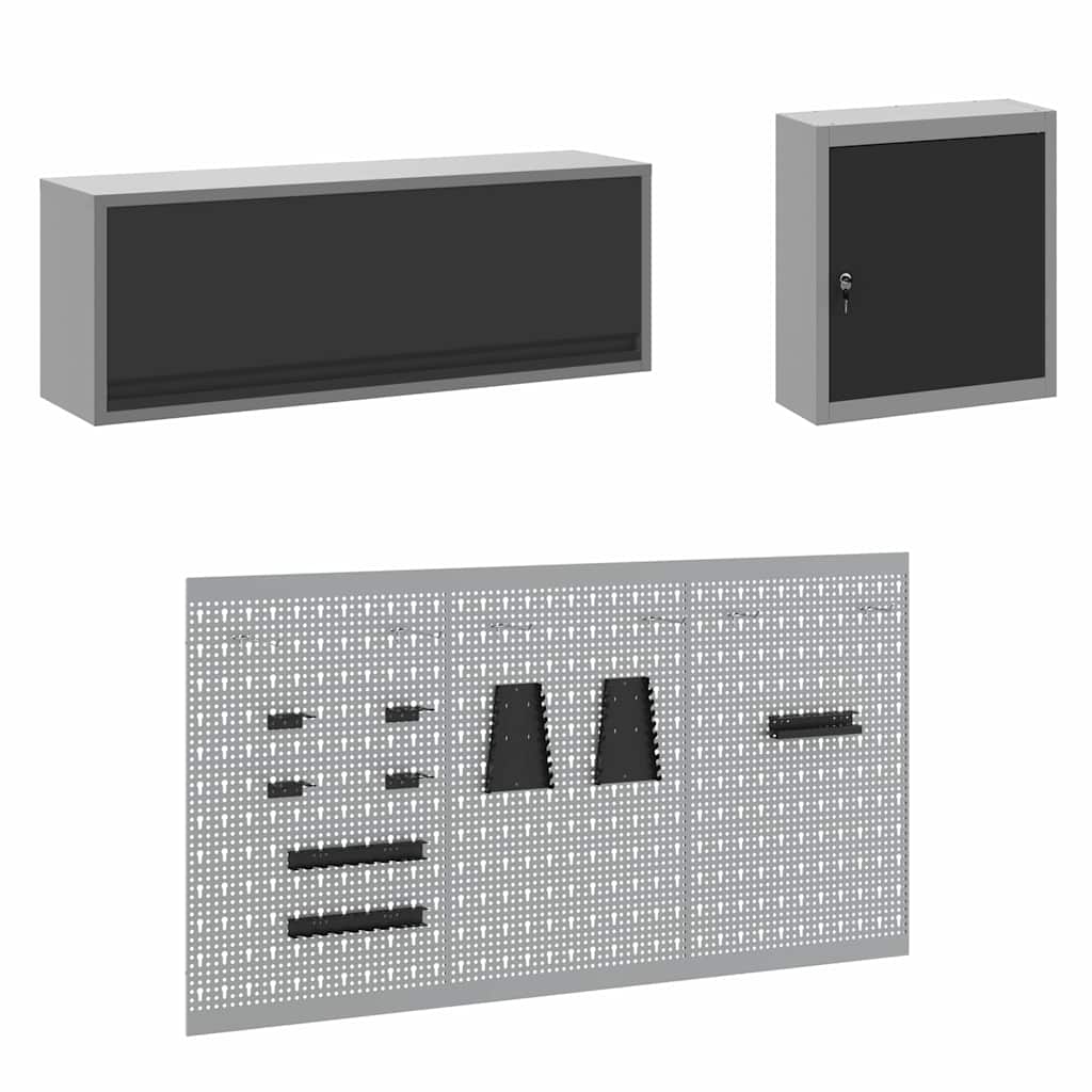 Werkkast set met lade met opslag met slot 8 pcs Zwart is nu te koop bij PeponiXL, paradijselijk wonen!