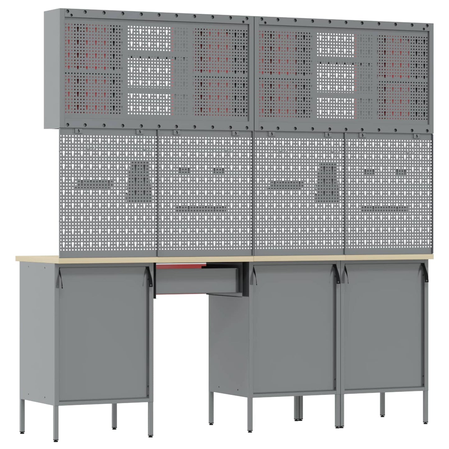 Werkkast set met lade met opslag met slot 8 pcs Zwart is nu te koop bij PeponiXL, paradijselijk wonen!