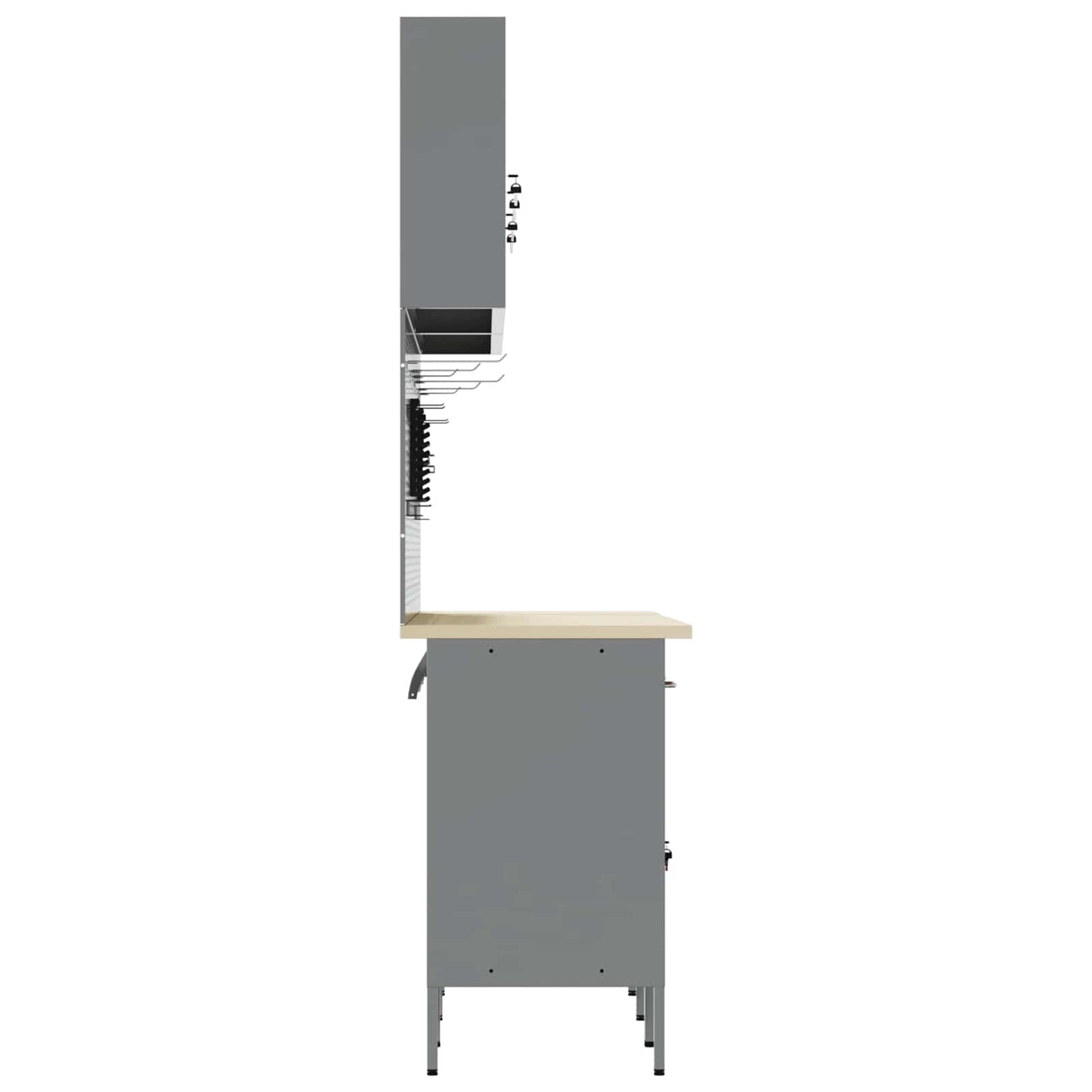 Werkkast set met lade met opslag met slot 8 pcs Zwart is nu te koop bij PeponiXL, paradijselijk wonen!