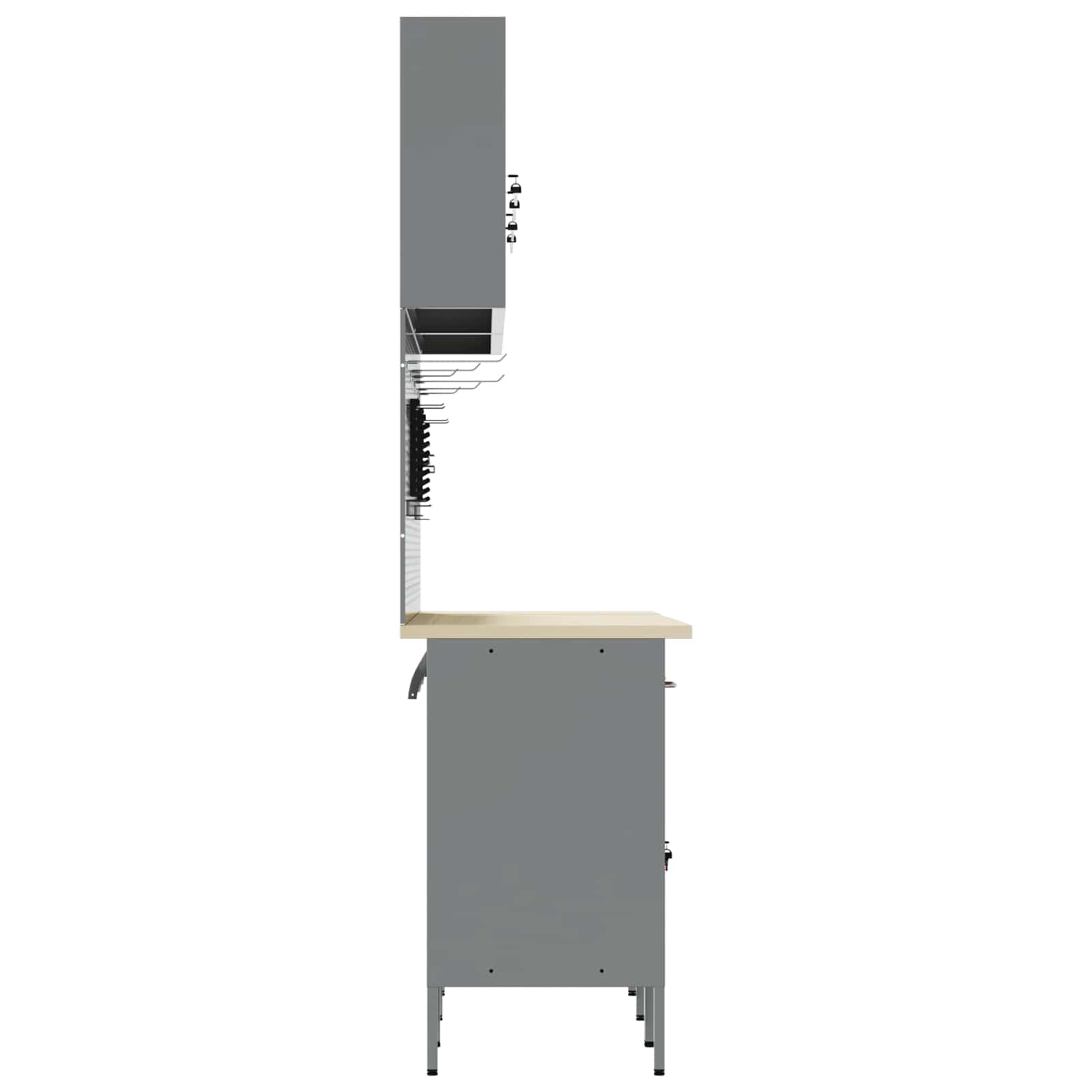 Werkkast set met lade met opslag met slot 8 pcs Zwart is nu te koop bij PeponiXL, paradijselijk wonen!