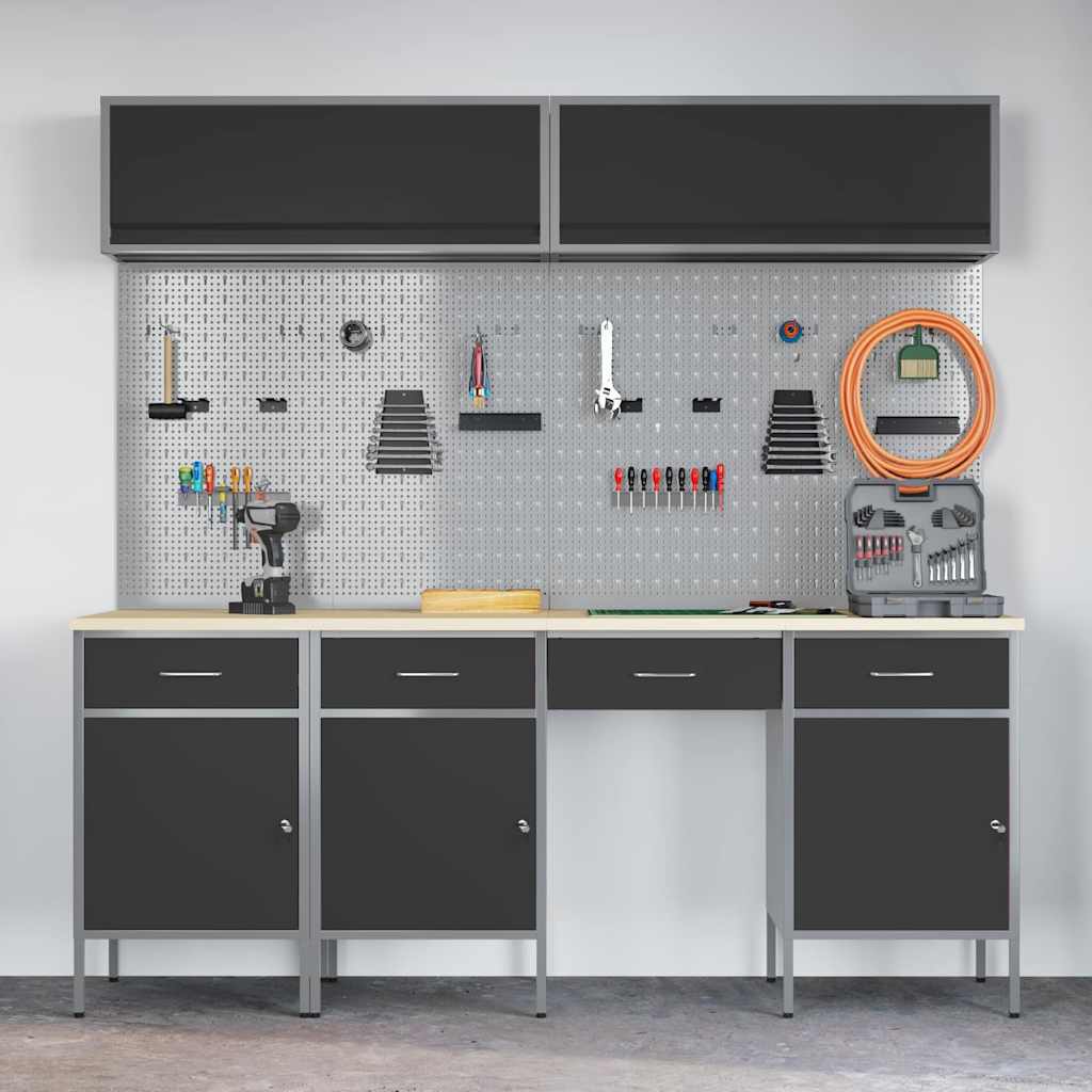 Werkkast set met lade met opslag met slot 10 pcs Zwart is nu te koop bij PeponiXL, paradijselijk wonen!