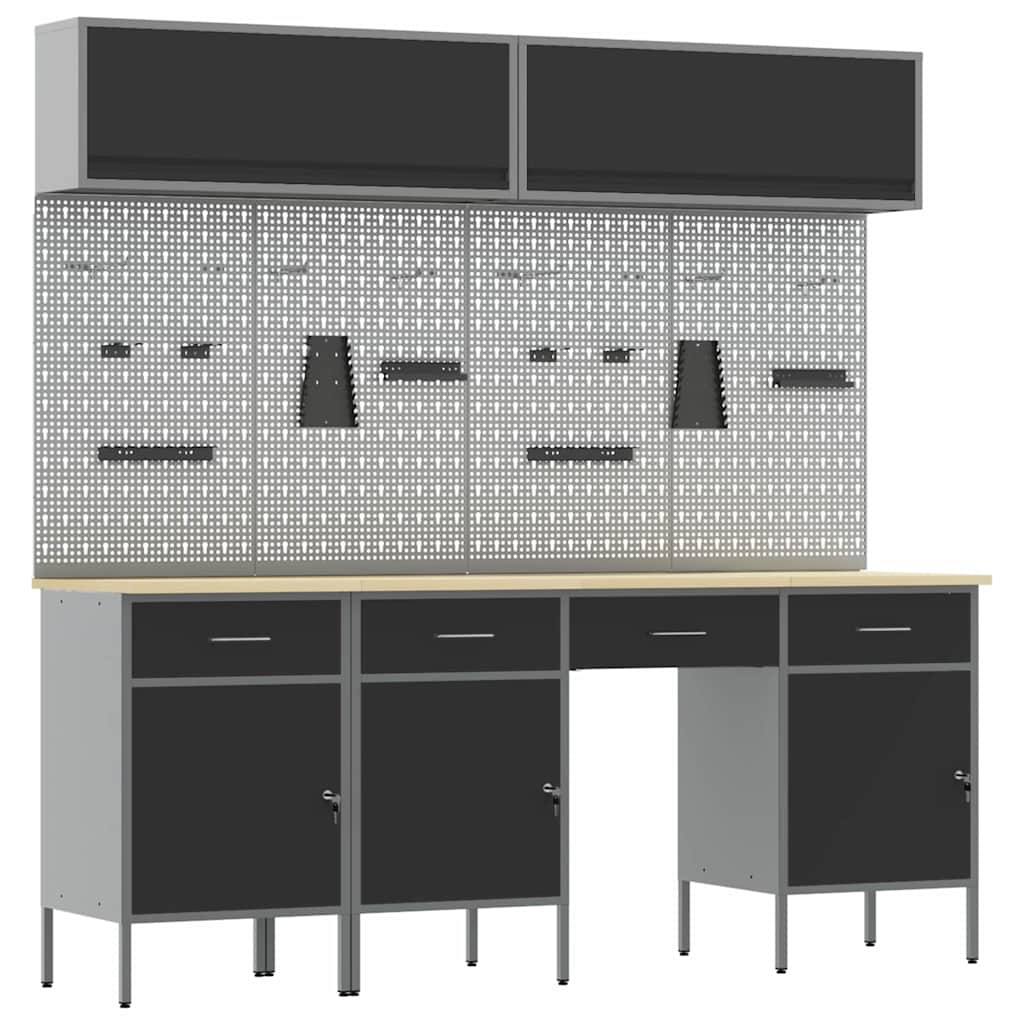 Werkkast set met lade met opslag met slot 10 pcs Zwart is nu te koop bij PeponiXL, paradijselijk wonen!