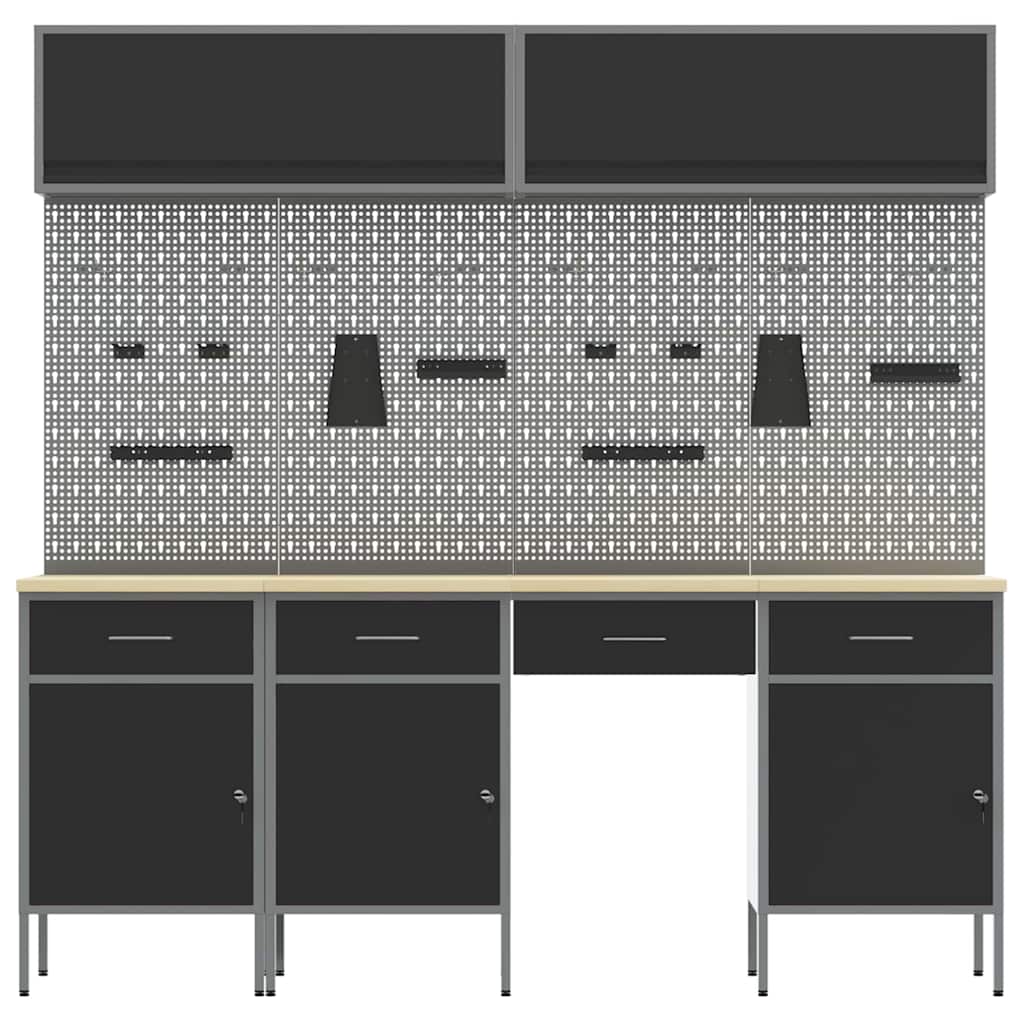Werkkast set met lade met opslag met slot 10 pcs Zwart is nu te koop bij PeponiXL, paradijselijk wonen!