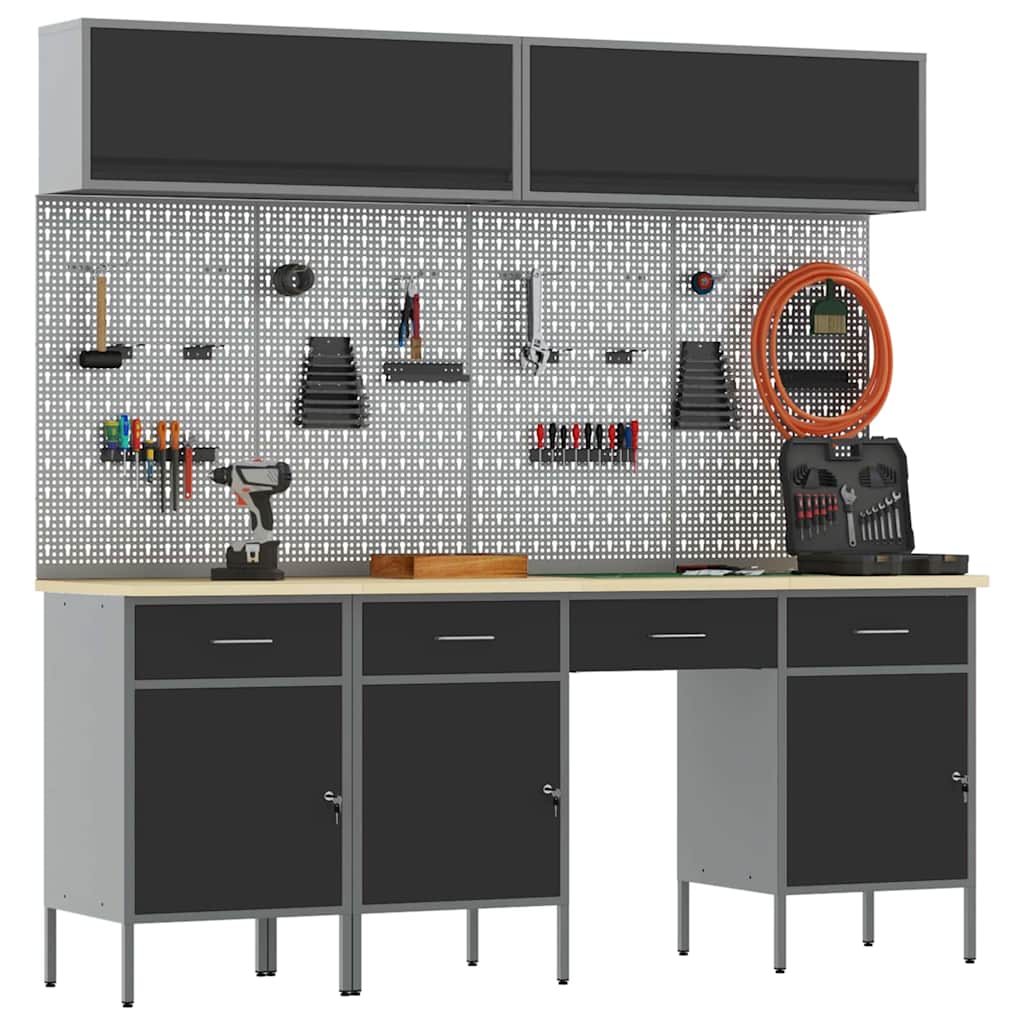 Werkkast set met lade met opslag met slot 10 pcs Zwart is nu te koop bij PeponiXL, paradijselijk wonen!