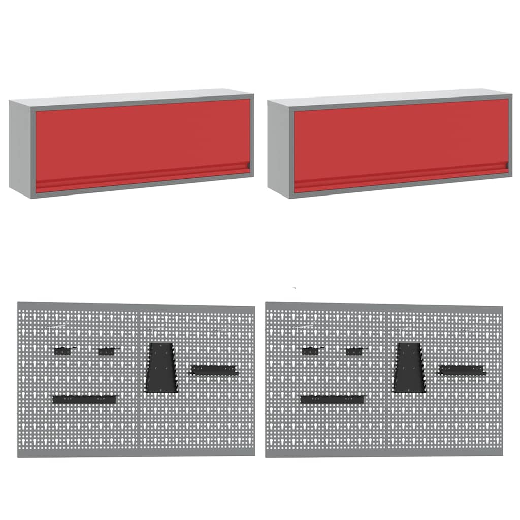 Werkkast set met lade met opslag met slot 10 pcs Rood is nu te koop bij PeponiXL, paradijselijk wonen!
