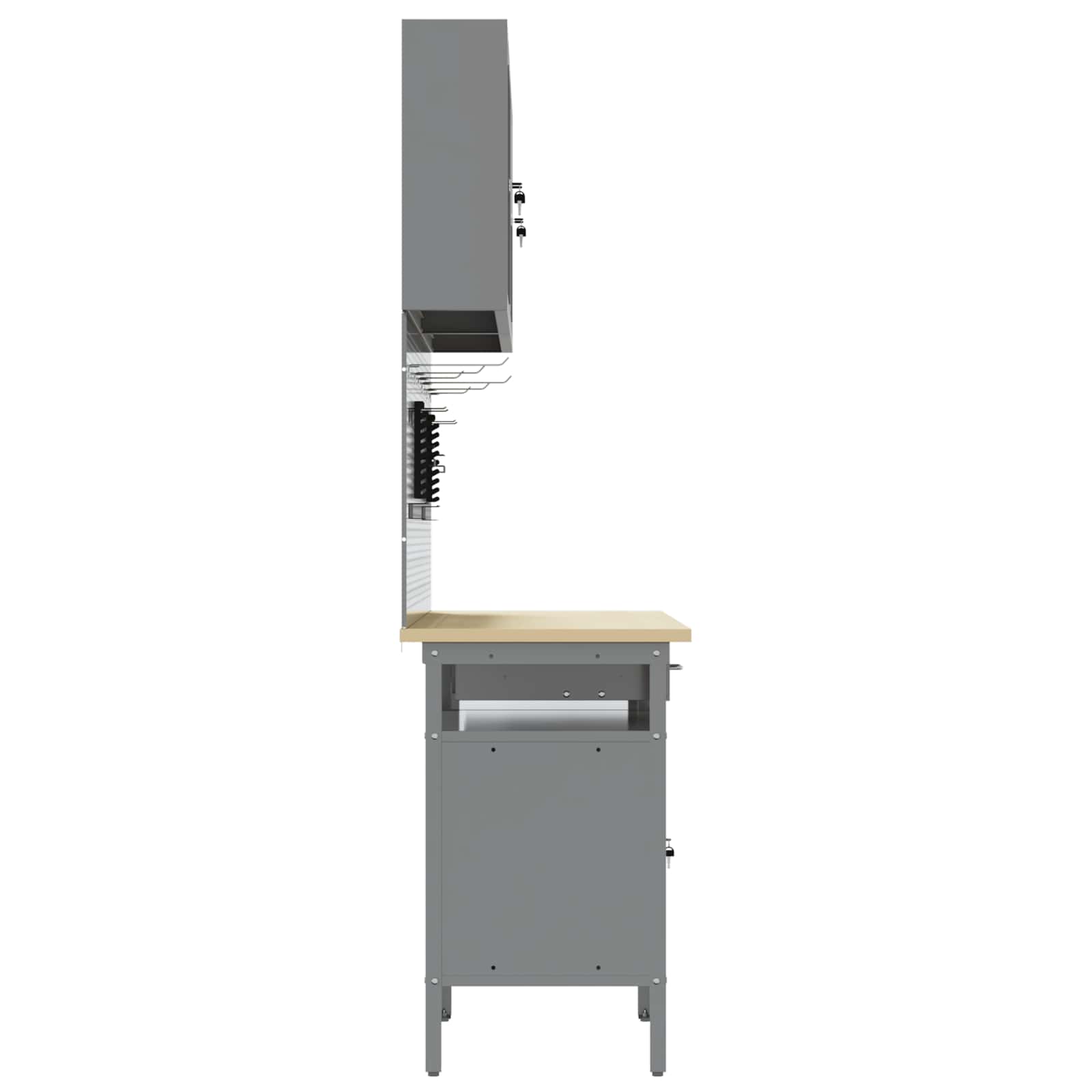 Werk kast met lade 10 pcs Zwart Engineered hout en staal is nu te koop bij PeponiXL, paradijselijk wonen!