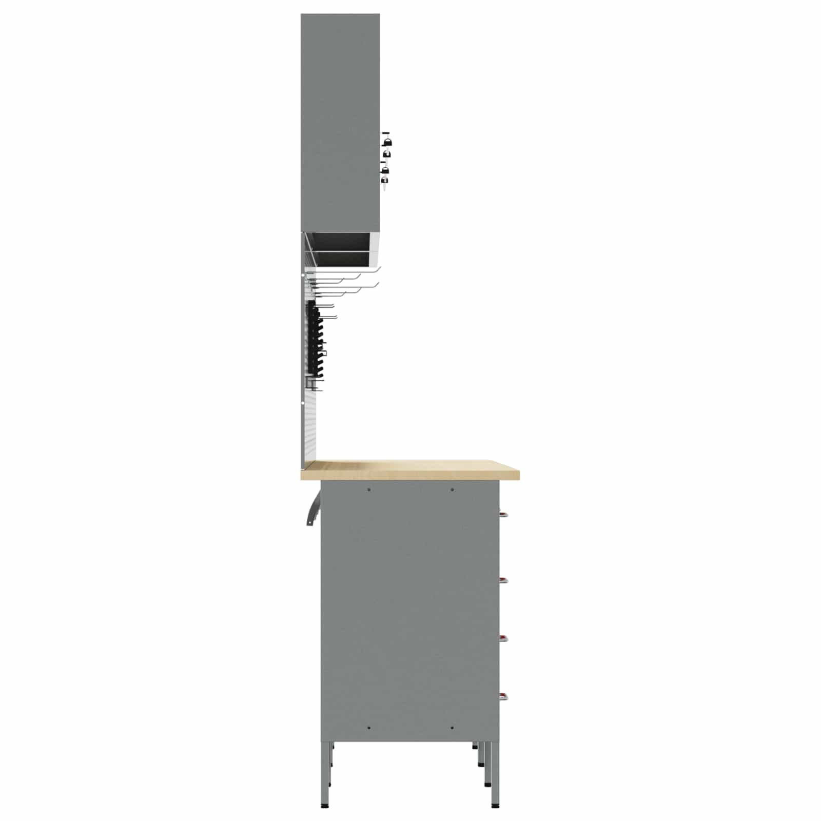 Werk kast met lade 10 pcs Zwart Engineered hout en staal is nu te koop bij PeponiXL, paradijselijk wonen!