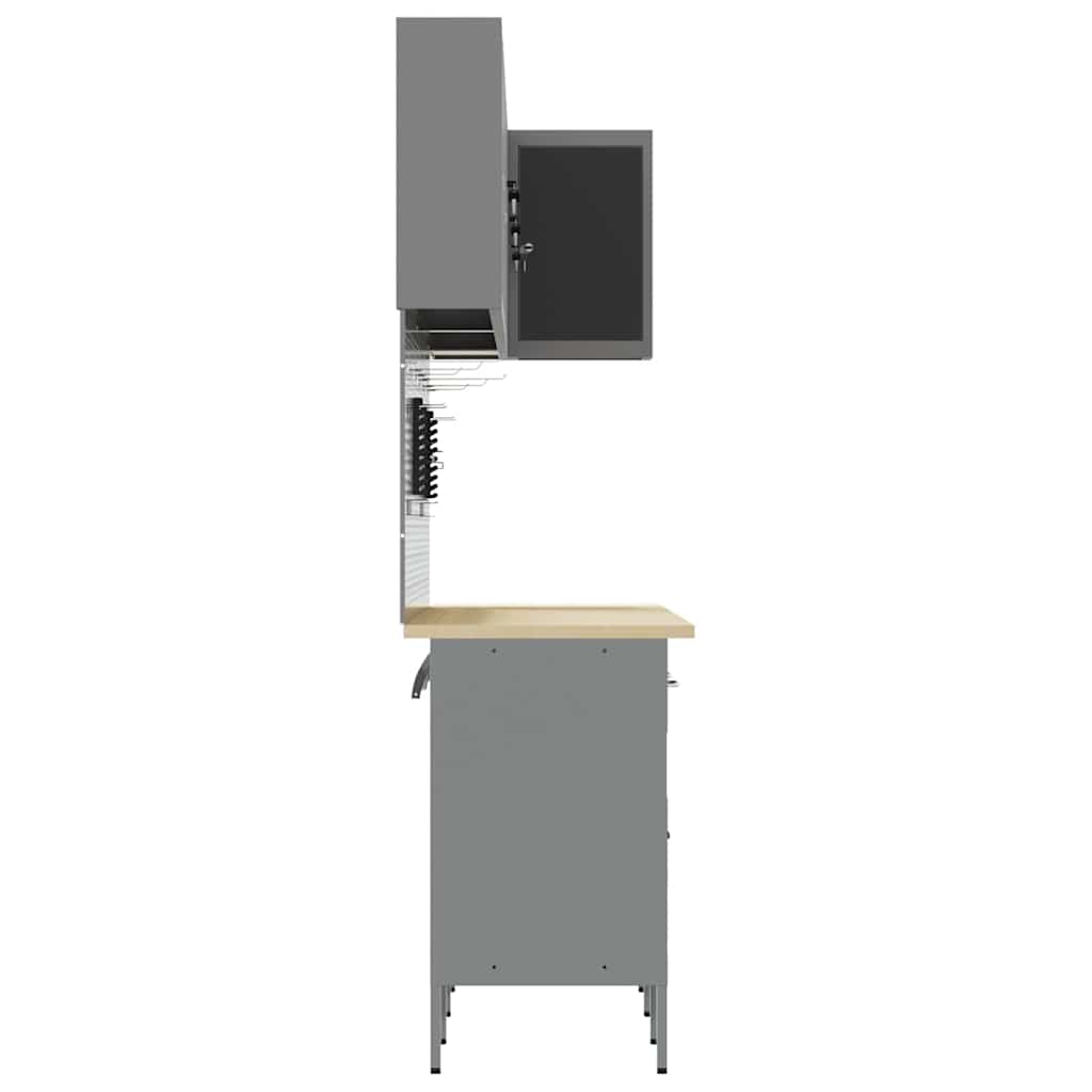 Werkkast set met lade met plank met slot 12 pcs Zwart en Grijs is nu te koop bij PeponiXL, paradijselijk wonen!