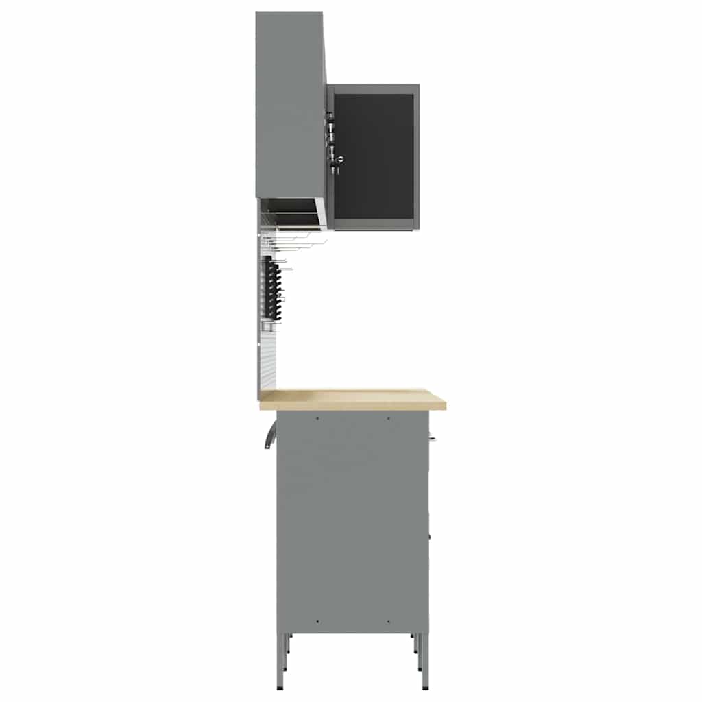 Werkkast set met lade met plank met slot 12 pcs Zwart en Grijs is nu te koop bij PeponiXL, paradijselijk wonen!