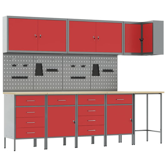 Werkkast set met lade met plank met slot 12 pcs Zwart en Grijs is nu te koop bij PeponiXL, paradijselijk wonen!