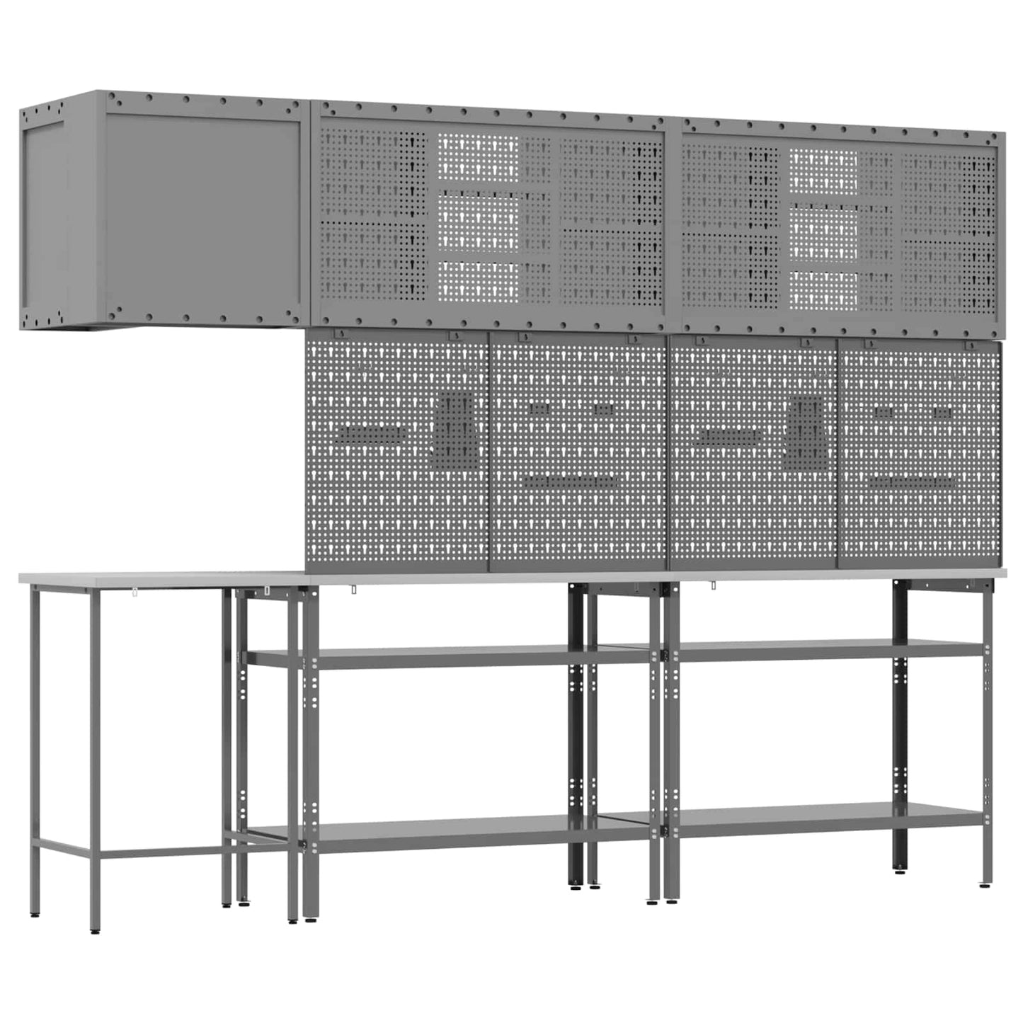 Werkkast set met plank met opslag 10 pcs Zwart en Grijs is nu te koop bij PeponiXL, paradijselijk wonen!