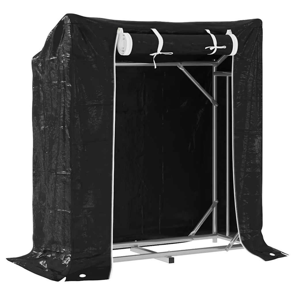 Haardhoutrek met regenhoes 100,5x40,5x110,5 cm staal is nu te koop bij PeponiXL, paradijselijk wonen!