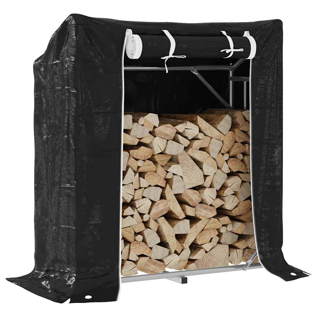 Haardhoutrek met regenhoes 100,5x40,5x110,5 cm staal is nu te koop bij PeponiXL, paradijselijk wonen!