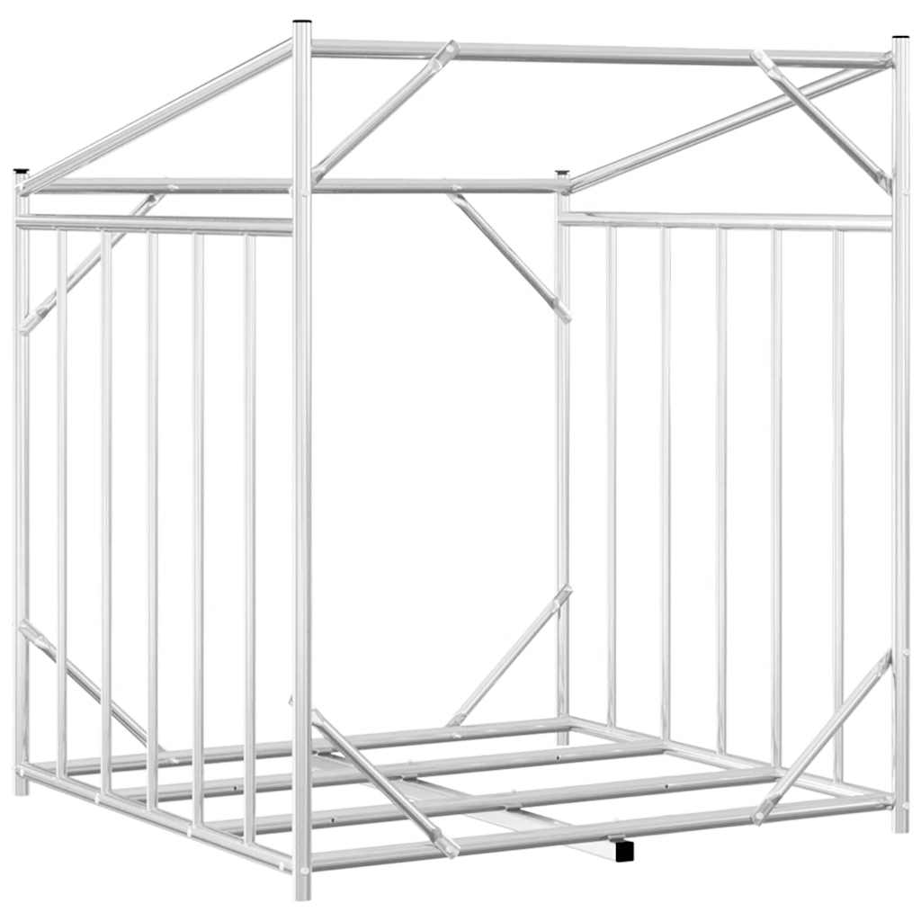 Haardhoutrek met regenhoes 100,5x80,5x110,5 cm staal is nu te koop bij PeponiXL, paradijselijk wonen!