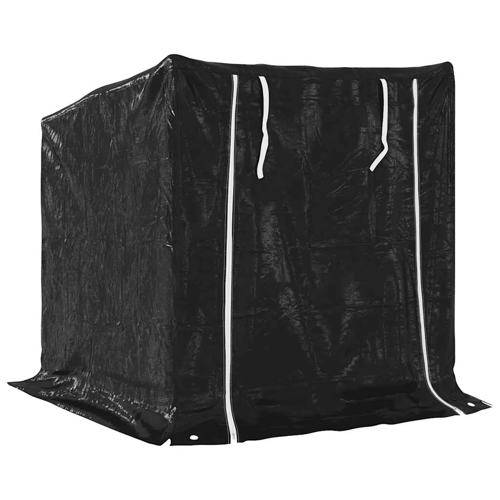 Haardhoutrek met regenhoes 100,5x100,5x110,5 cm staal is nu te koop bij PeponiXL, paradijselijk wonen!
