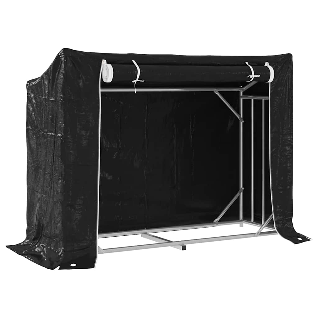 Haardhoutrek met regenhoes 151x60,5x110,5 cm staal is nu te koop bij PeponiXL, paradijselijk wonen!