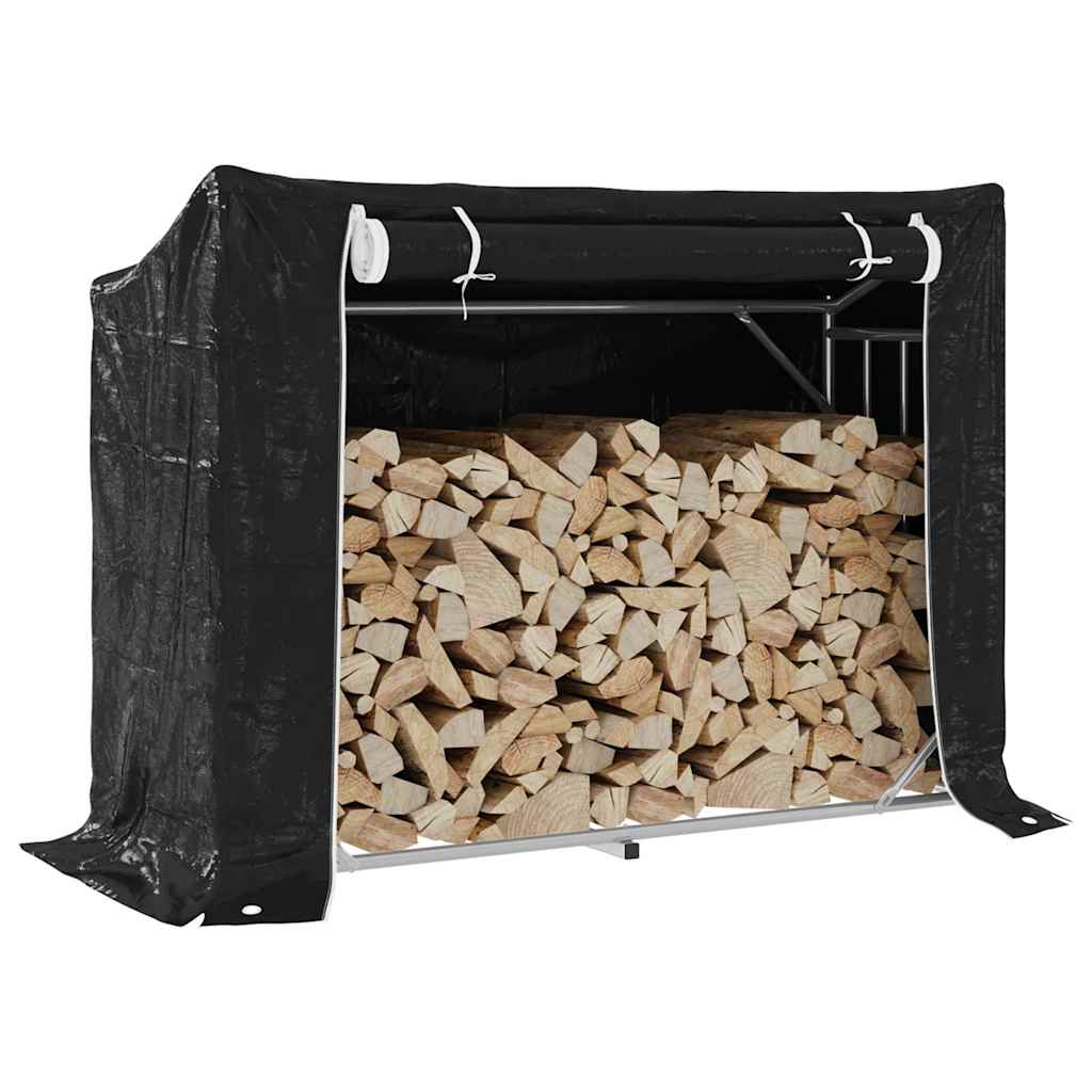 Haardhoutrek met regenhoes 151x60,5x110,5 cm staal is nu te koop bij PeponiXL, paradijselijk wonen!