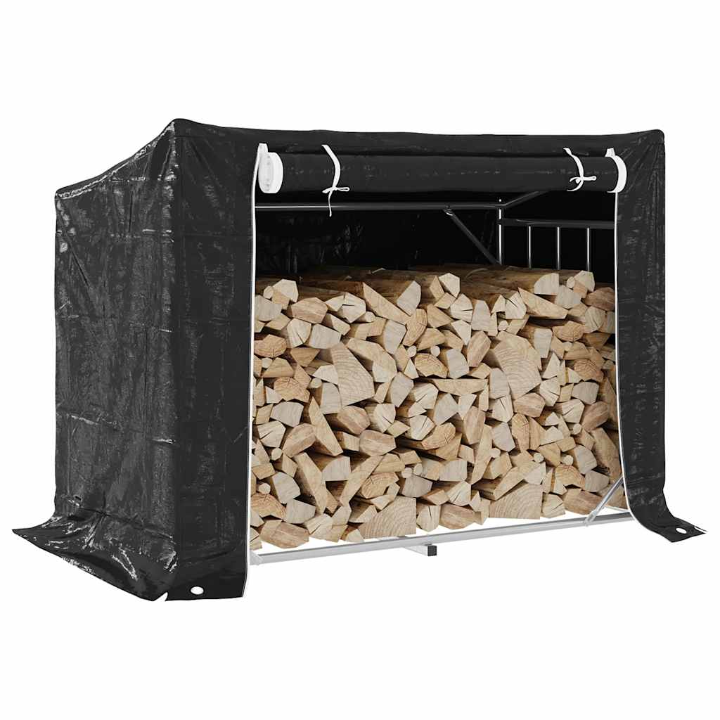 Haardhoutrek met regenhoes 151x80,5x110,5 cm staal is nu te koop bij PeponiXL, paradijselijk wonen!