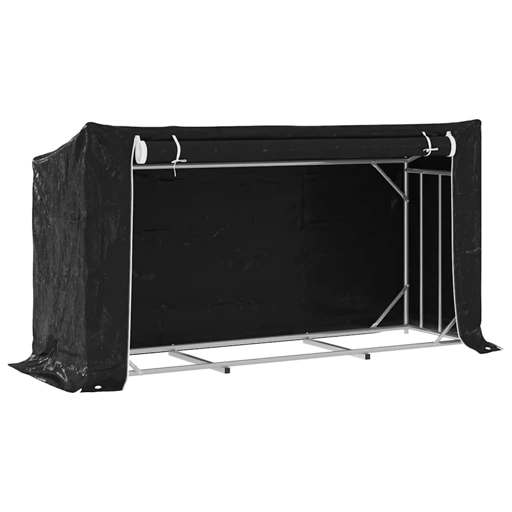 Haardhoutrek met regenhoes 200,5x60,5x110,5 cm staal is nu te koop bij PeponiXL, paradijselijk wonen!
