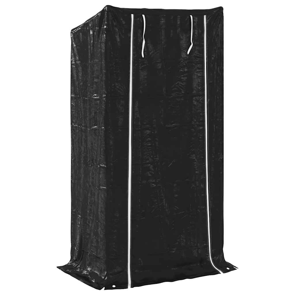 Haardhoutrek met regenhoes 100x40x200 cm gegalvaniseerd staal is nu te koop bij PeponiXL, paradijselijk wonen!