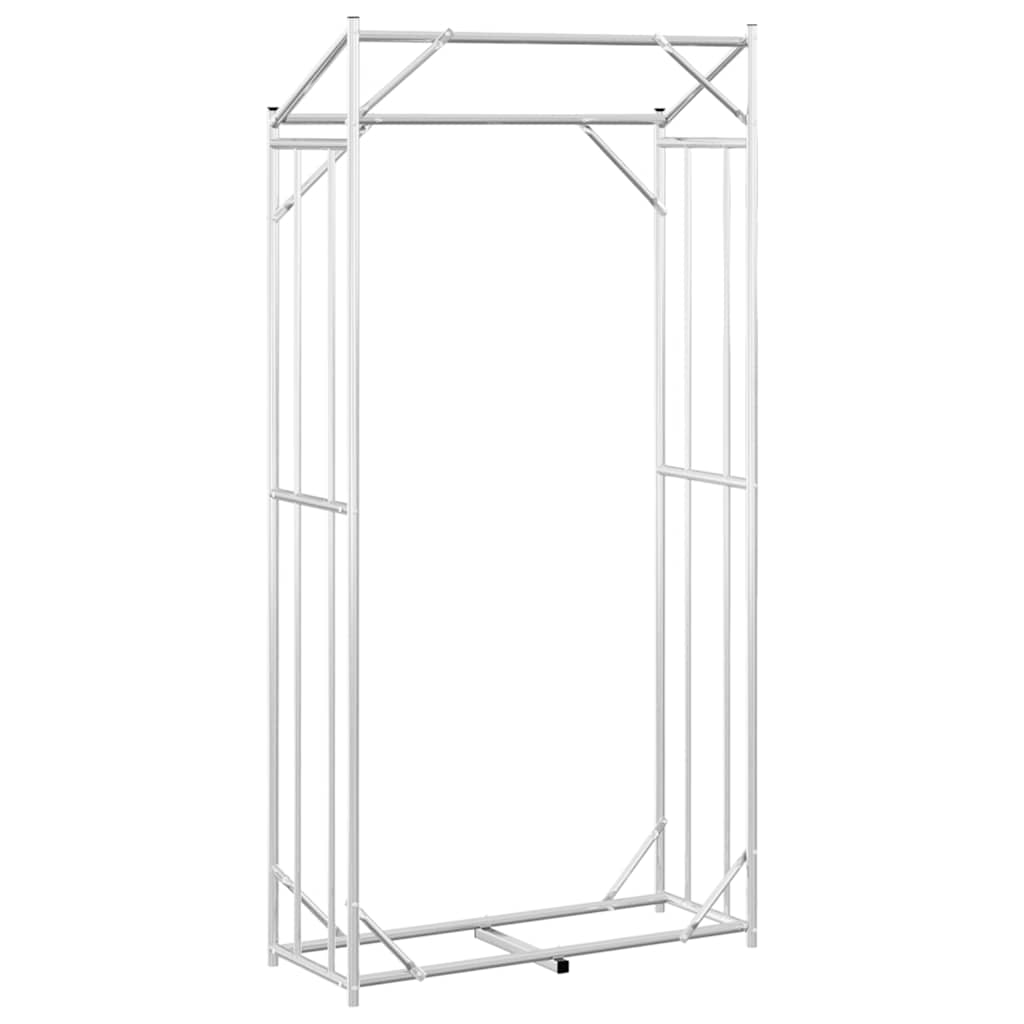 Haardhoutrek met regenhoes 100x40x200 cm gegalvaniseerd staal is nu te koop bij PeponiXL, paradijselijk wonen!
