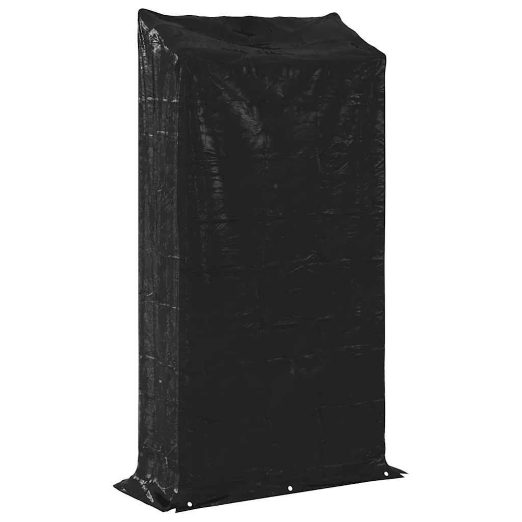 Haardhoutrek met regenhoes 100x40x200 cm gegalvaniseerd staal is nu te koop bij PeponiXL, paradijselijk wonen!