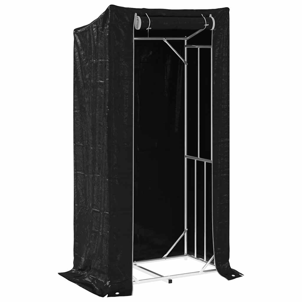 Haardhoutrek met regenhoes 100x60x200 cm gegalvaniseerd staal is nu te koop bij PeponiXL, paradijselijk wonen!