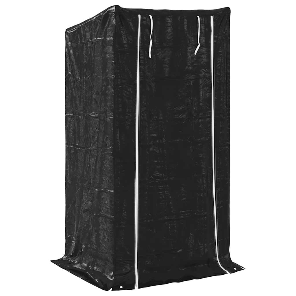 Haardhoutrek met regenhoes 100x80x200 cm gegalvaniseerd staal is nu te koop bij PeponiXL, paradijselijk wonen!