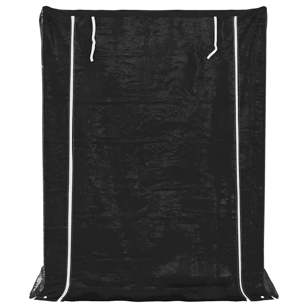 Haardhoutrek met regenhoes 150x80x200 cm gegalvaniseerd staal is nu te koop bij PeponiXL, paradijselijk wonen!