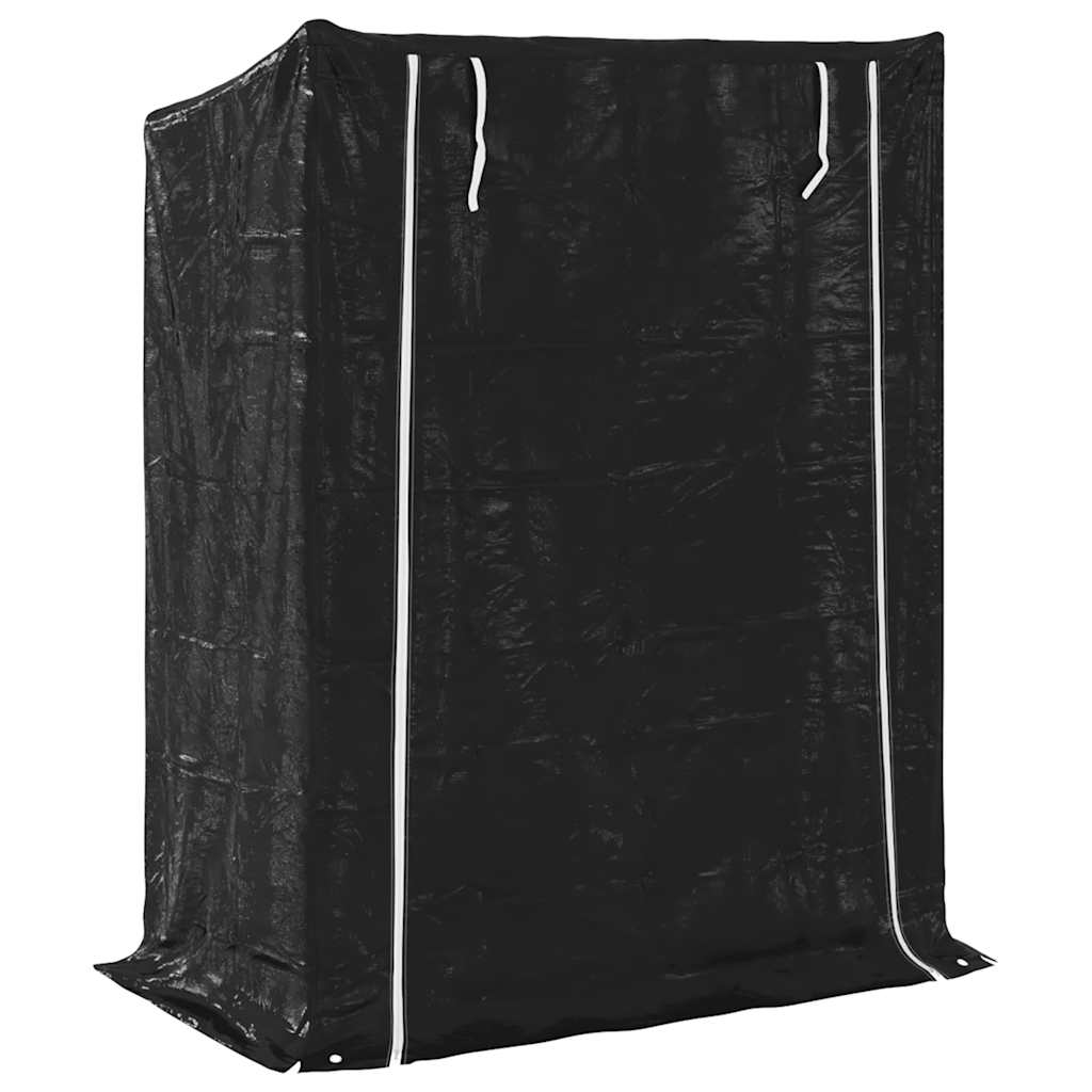 Haardhoutrek met regenhoes 150x80x200 cm gegalvaniseerd staal is nu te koop bij PeponiXL, paradijselijk wonen!