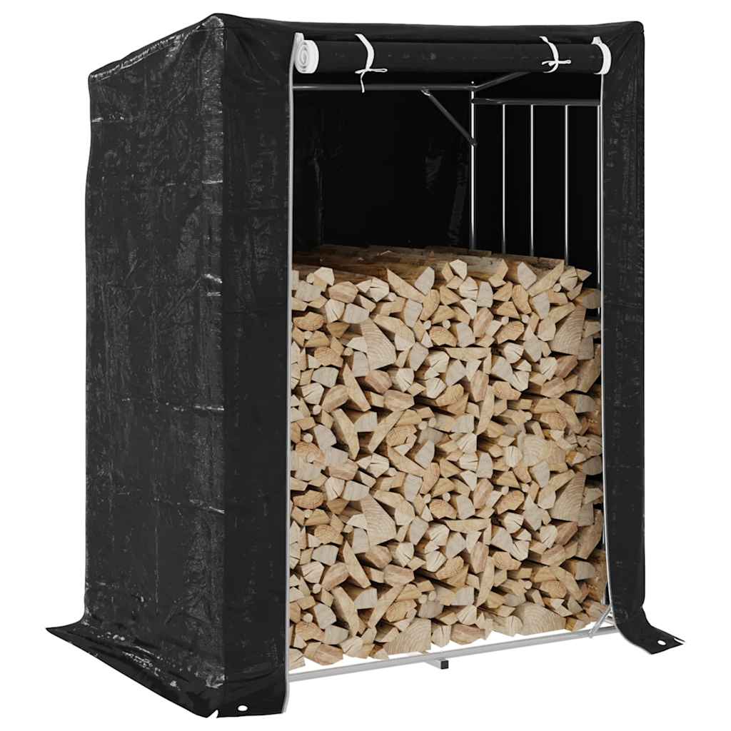 Haardhoutrek met regenhoes 150x100x200 cm gegalvaniseerd staal is nu te koop bij PeponiXL, paradijselijk wonen!