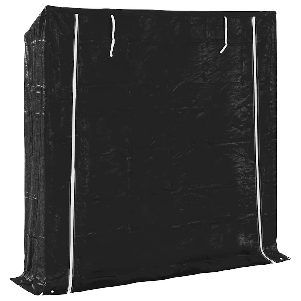 Haardhoutrek met regenhoes 200x40x200 cm gegalvaniseerd staal is nu te koop bij PeponiXL, paradijselijk wonen!