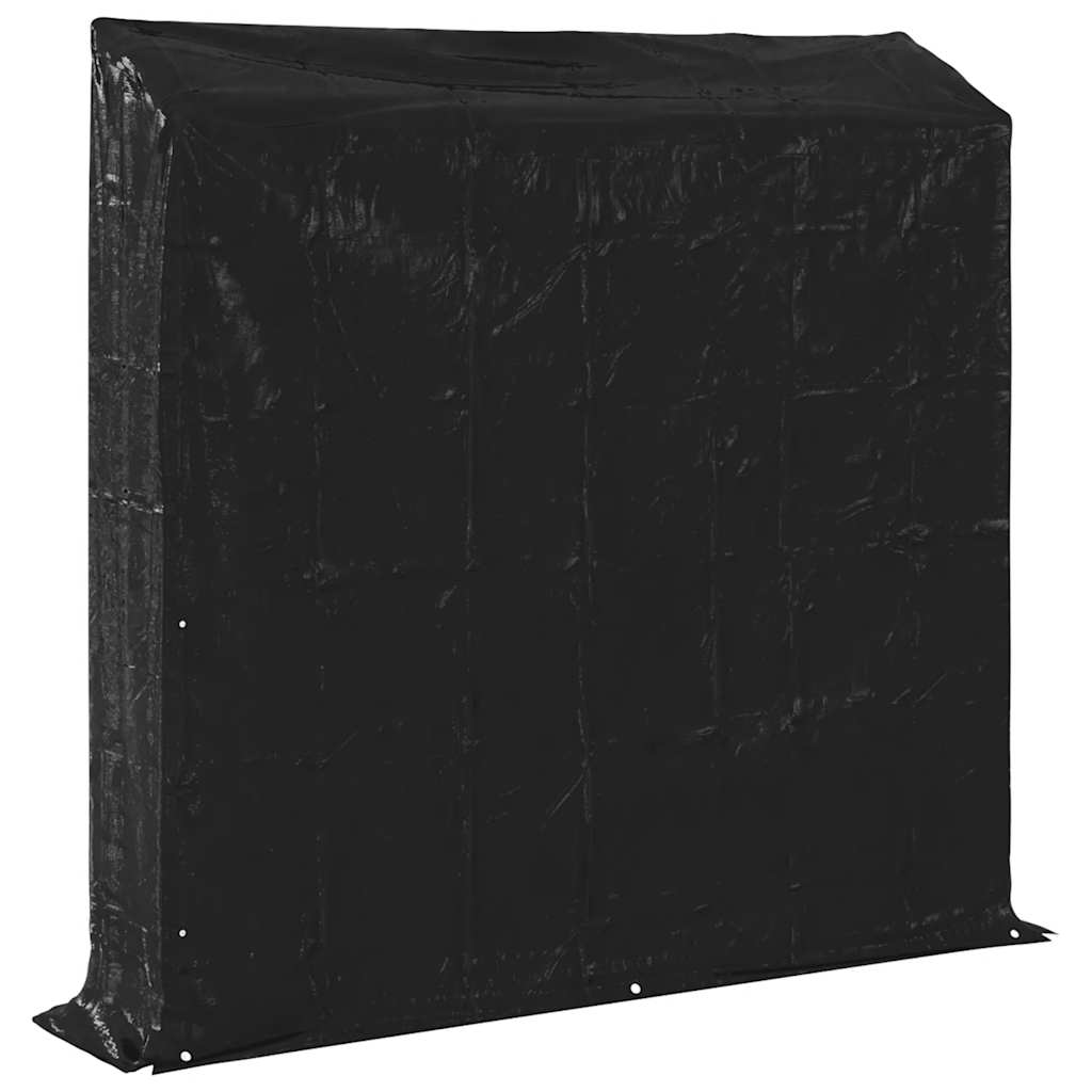 Haardhoutrek met regenhoes 200x40x200 cm gegalvaniseerd staal is nu te koop bij PeponiXL, paradijselijk wonen!