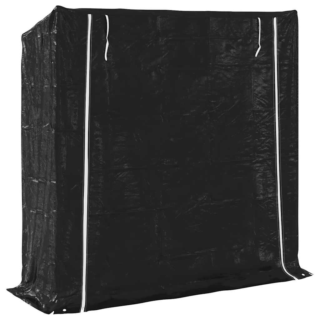 Haardhoutrek met regenhoes 200x60x200 cm gegalvaniseerd staal is nu te koop bij PeponiXL, paradijselijk wonen!