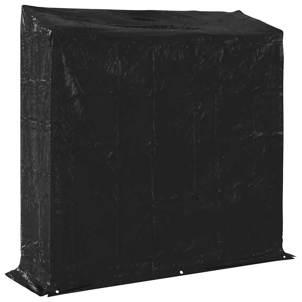 Haardhoutrek met regenhoes 200x60x200 cm gegalvaniseerd staal is nu te koop bij PeponiXL, paradijselijk wonen!