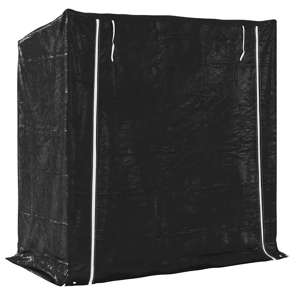 Haardhoutrek met regenhoes 200x100x200 cm gegalvaniseerd staal is nu te koop bij PeponiXL, paradijselijk wonen!