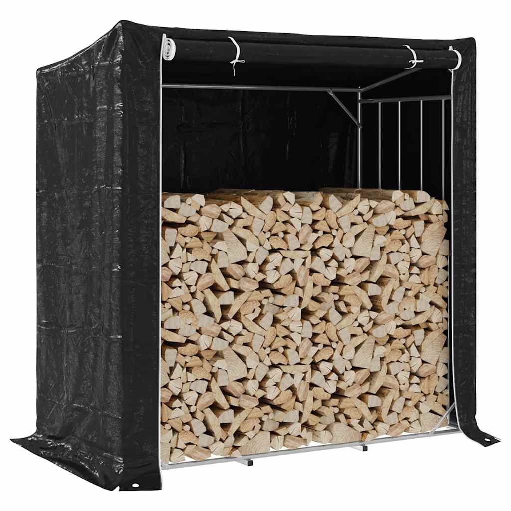 Haardhoutrek met regenhoes 200x100x200 cm gegalvaniseerd staal is nu te koop bij PeponiXL, paradijselijk wonen!