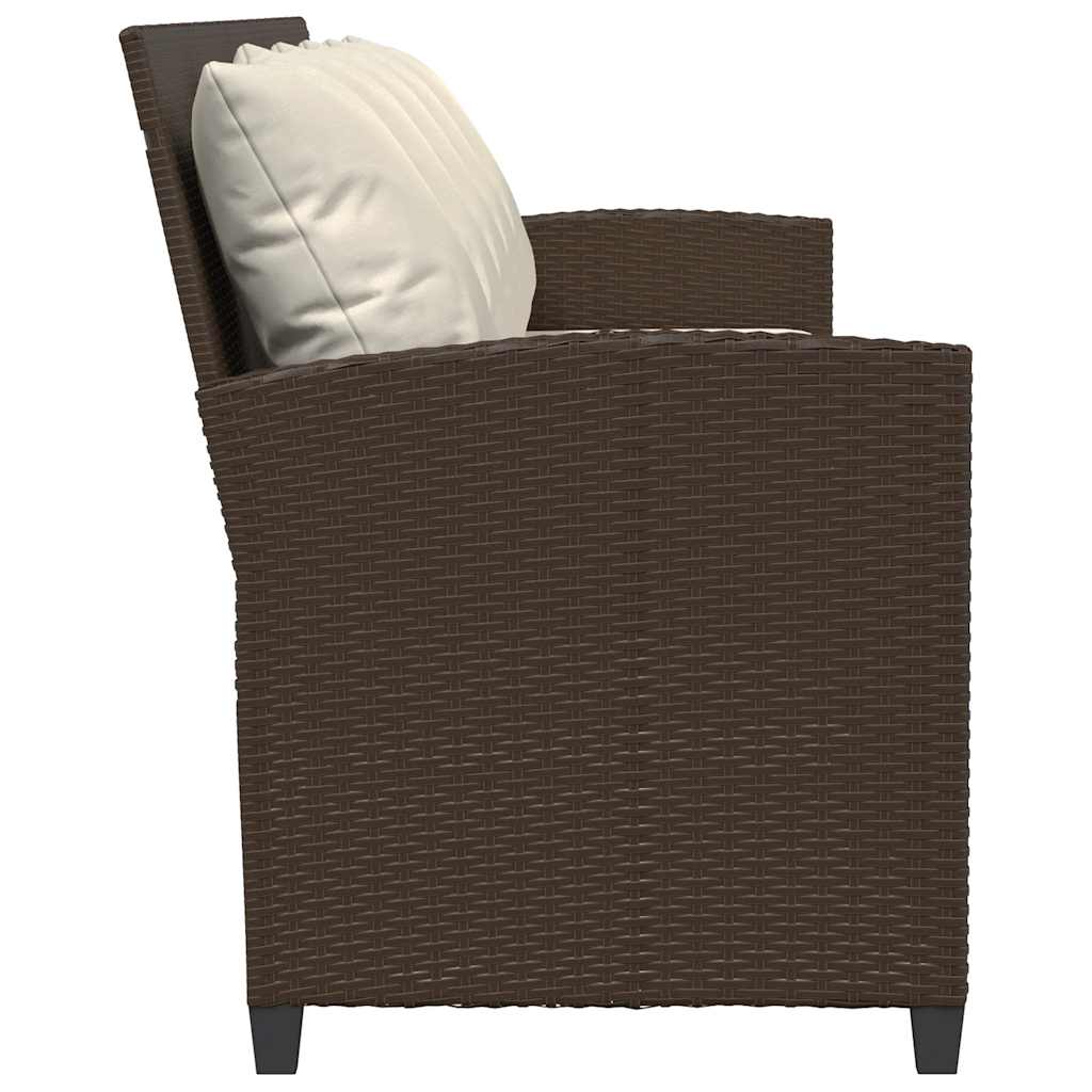 Tuinbank 5-zits met kussens poly rattan bruin is nu te koop bij PeponiXL, paradijselijk wonen!