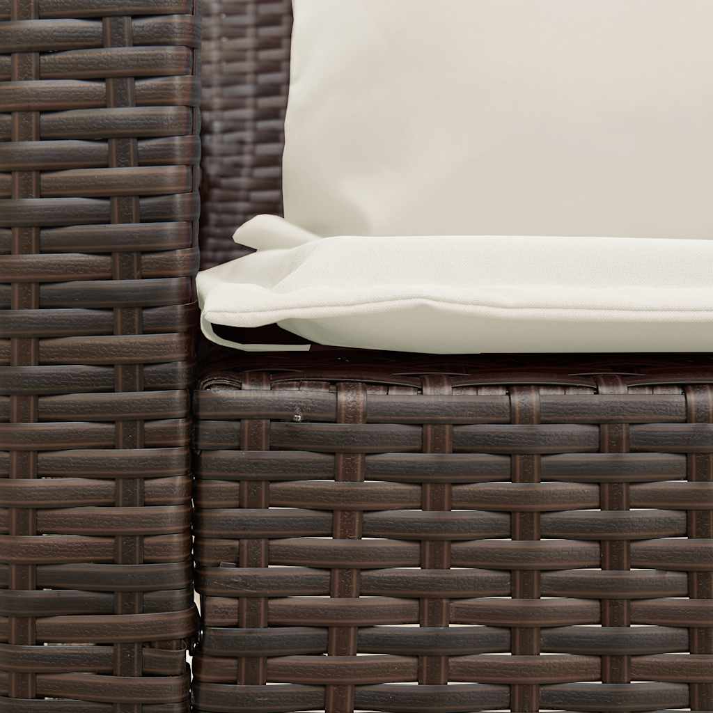 Tuinbank 5-zits met kussens poly rattan bruin is nu te koop bij PeponiXL, paradijselijk wonen!