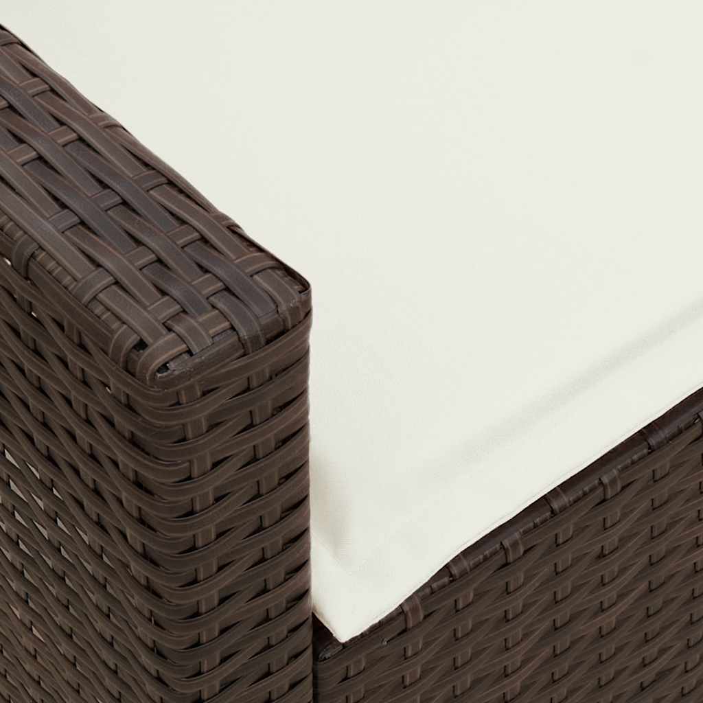 Tuinbank 5-zits met kussens poly rattan bruin is nu te koop bij PeponiXL, paradijselijk wonen!