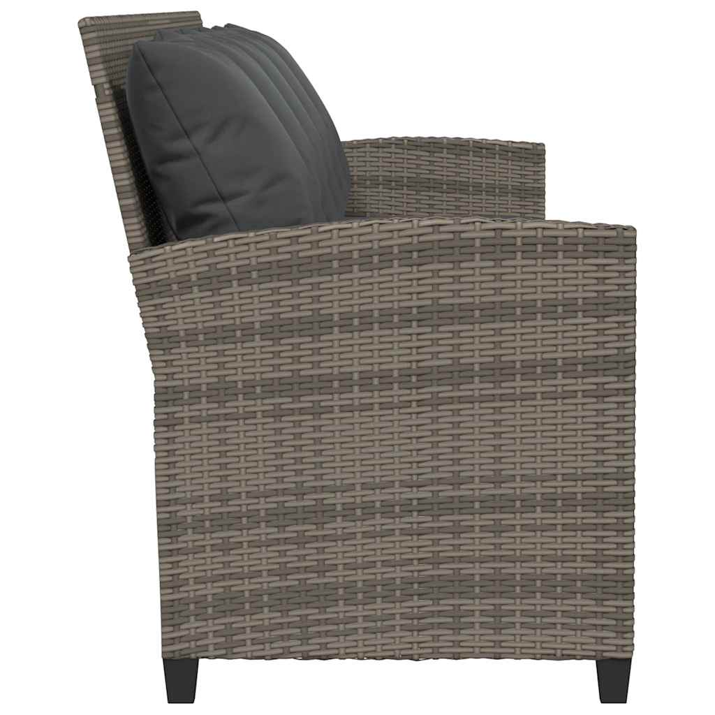 Tuinbank 5-zits met kussens poly rattan grijs is nu te koop bij PeponiXL, paradijselijk wonen!