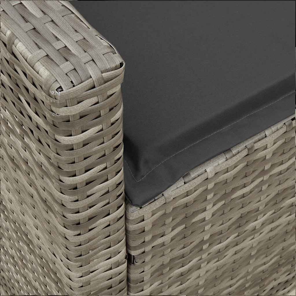 Tuinbank 5-zits met kussens poly rattan grijs is nu te koop bij PeponiXL, paradijselijk wonen!