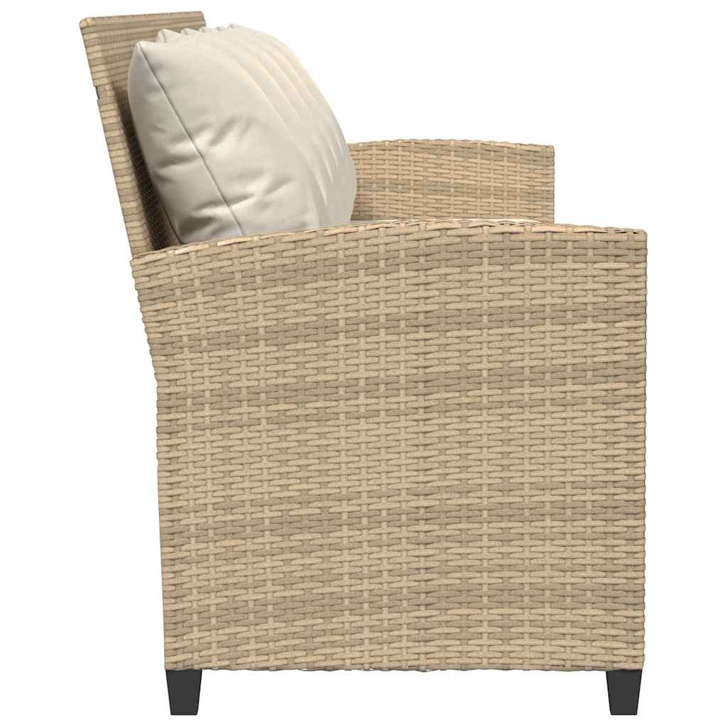 Tuinbank 5-zits met kussens poly rattan beige is nu te koop bij PeponiXL, paradijselijk wonen!