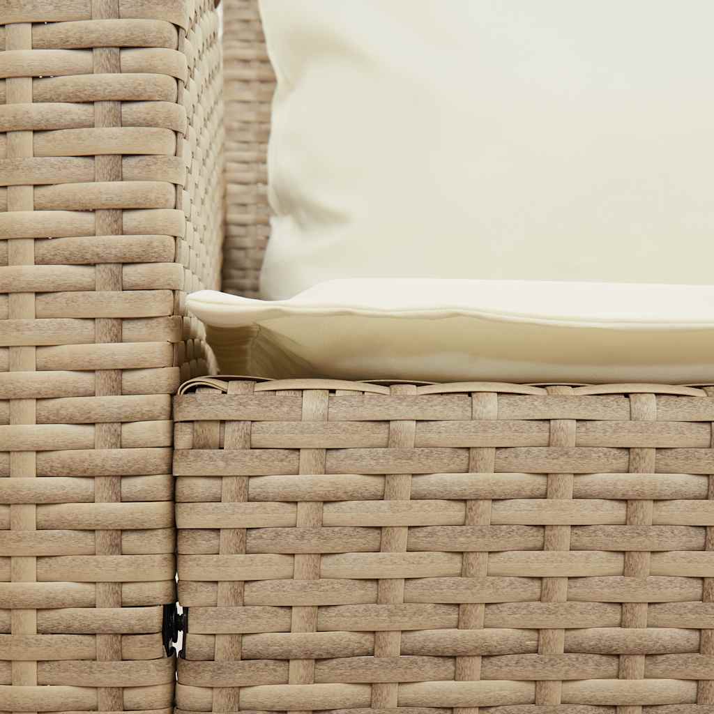 Tuinbank 5-zits met kussens poly rattan beige is nu te koop bij PeponiXL, paradijselijk wonen!