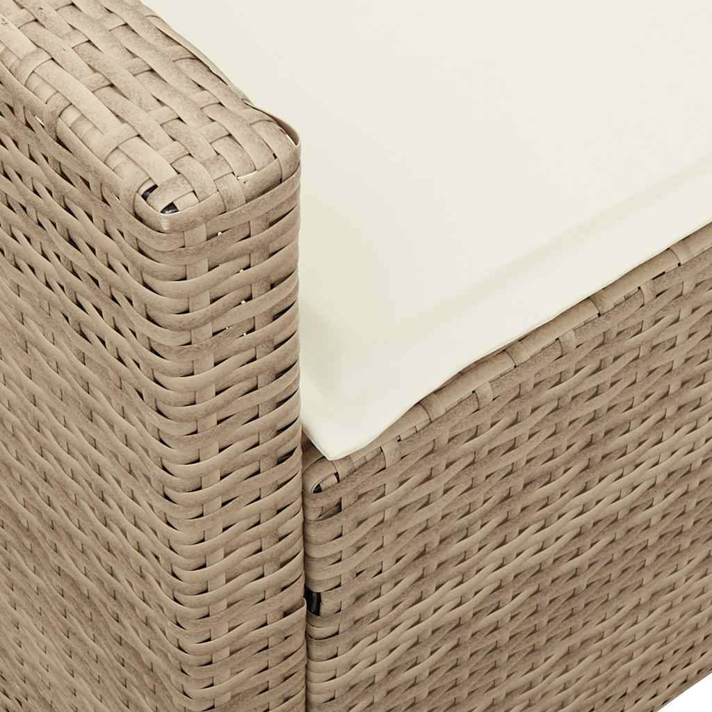 Tuinbank 5-zits met kussens poly rattan beige is nu te koop bij PeponiXL, paradijselijk wonen!