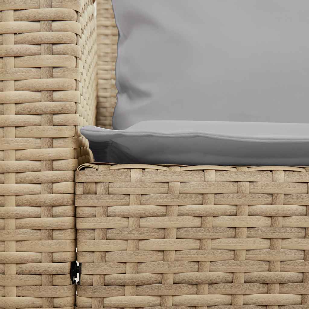 Tuinbank 5-zits met kussens poly rattan beige is nu te koop bij PeponiXL, paradijselijk wonen!
