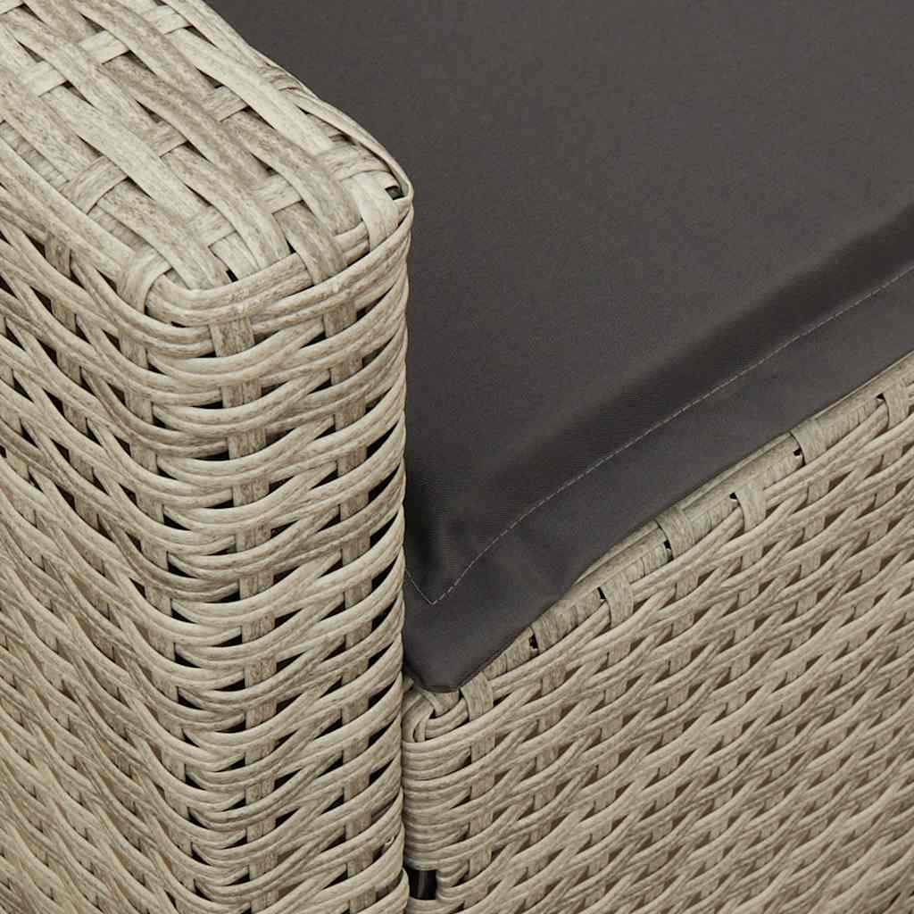 Tuinbank 5-zits met kussens poly rattan lichtgrijs is nu te koop bij PeponiXL, paradijselijk wonen!