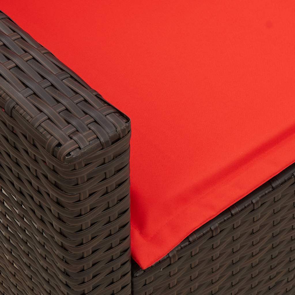 Tuinbank 5-zits met kussens poly rattan bruin is nu te koop bij PeponiXL, paradijselijk wonen!